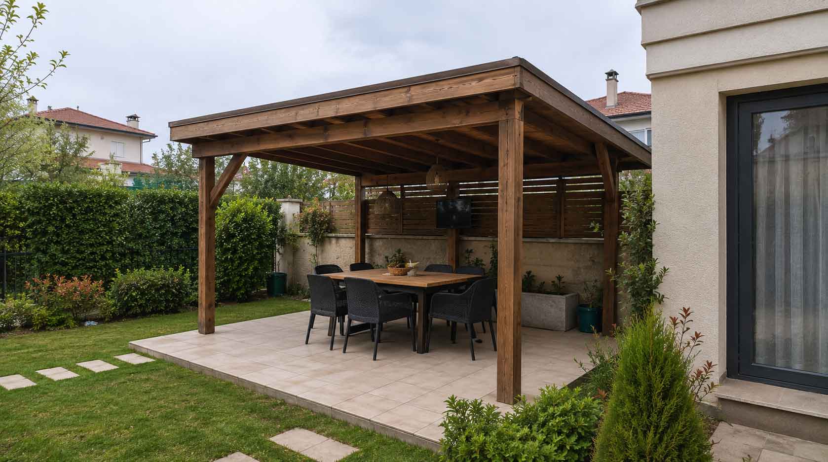 Biyoklimatik Pergola Uygulaması — uygulama öncesi